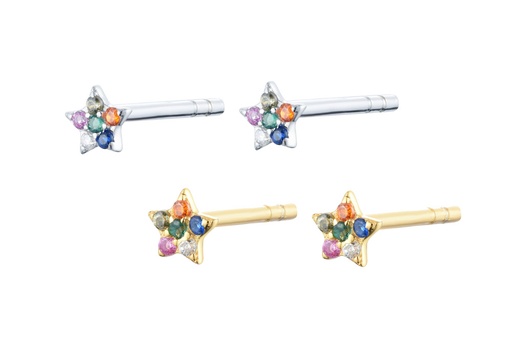 Silver 925 star earring with cz