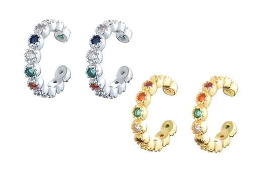 Pendiente plata 925 ear-cuff con zirconita 