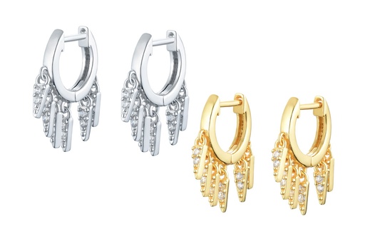 Silver 925  hoop earring with cz