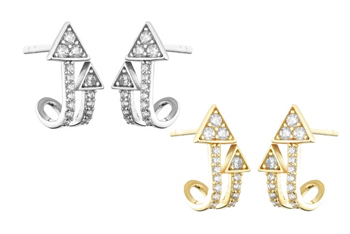 Pendiente plata 925 flecha zirconitas 