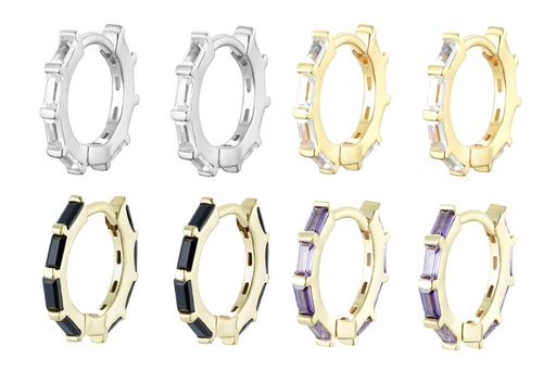 Aro plata 925 con zirconitas baguete 