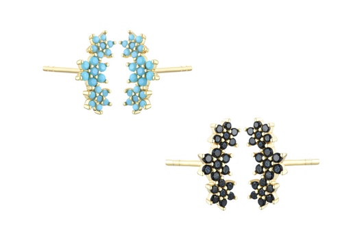 Silver 925 zirconia flower earring