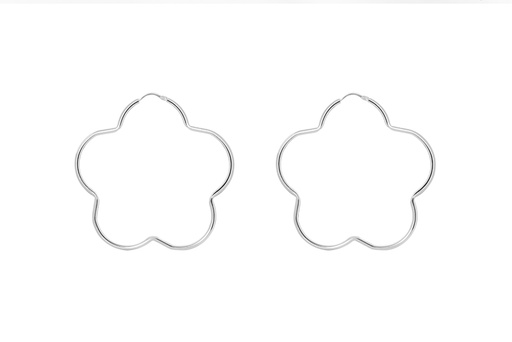 [14797E00E60000PL] Pendiente aro plata 925 forma de flor 