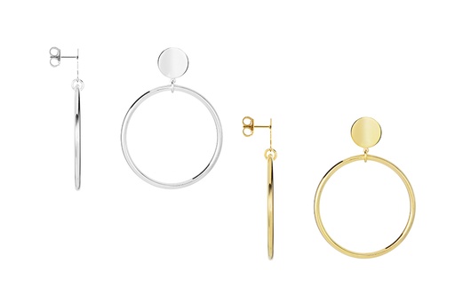 Pendiente largo plata 925 circulo 