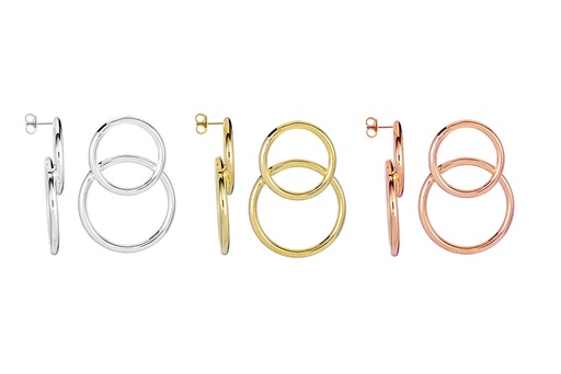 Sterling silver double circle earrings