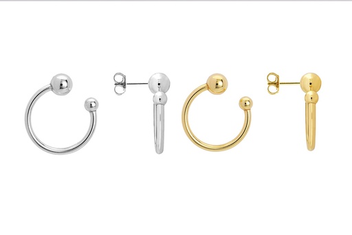 Sterling silver open circle earrings