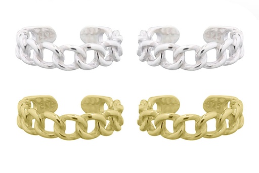 Pendiente plata 925 ear cuff eslabones 