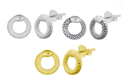 Pendiente plata 925 serpiente circulo 