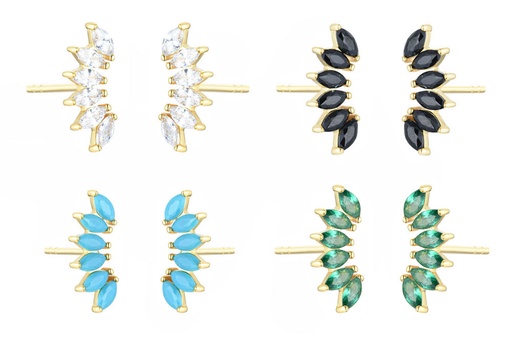 Pendiente plata 925 princesa con zirconita