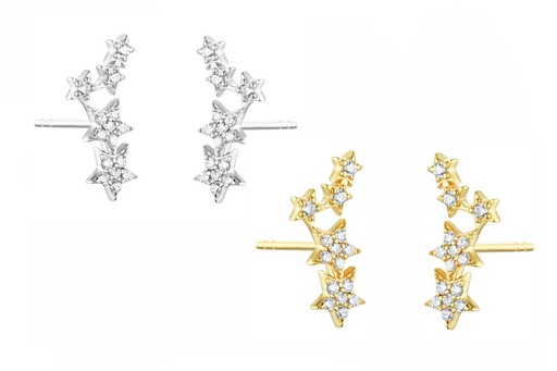 Pendiente plata 925 estrellitas con zirconitas 