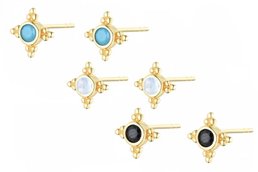 Pendiente plata 925 con zirconita pequeña redonda 