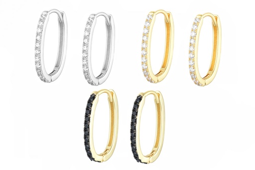 Sterling silver zirconia earring hoop