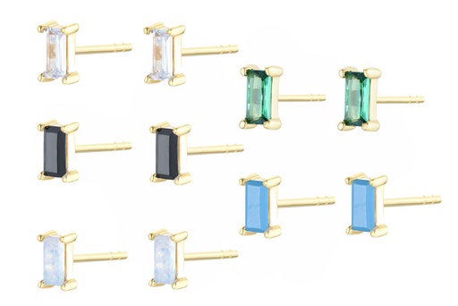 Sterling silver baguette zirconia earring