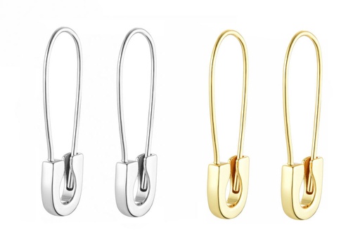 Sterling silver safety pin earring