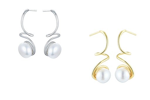 Sterling silver pearl earring