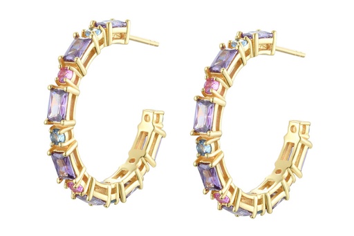 [15010E00E300MXDO] Sterling silver zirconia earring hoop