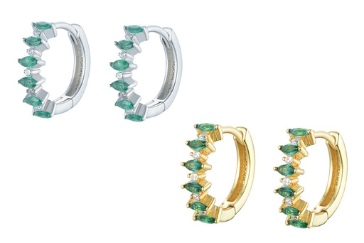 Sterling silver zirconia white earring hoop