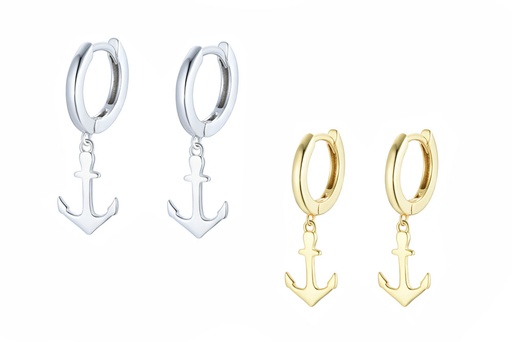 Sterling silver anchor earring