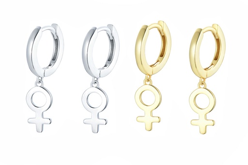 Sterling silver female symbol earring