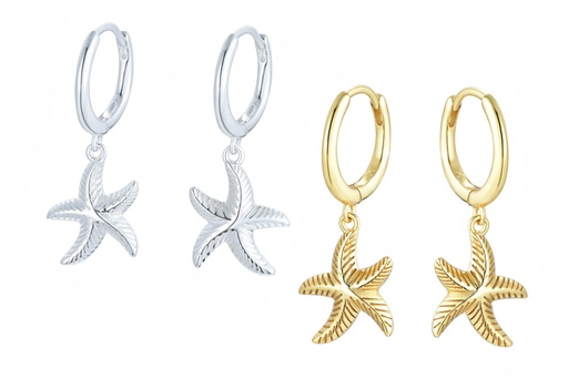 Sterling silver starfish earring