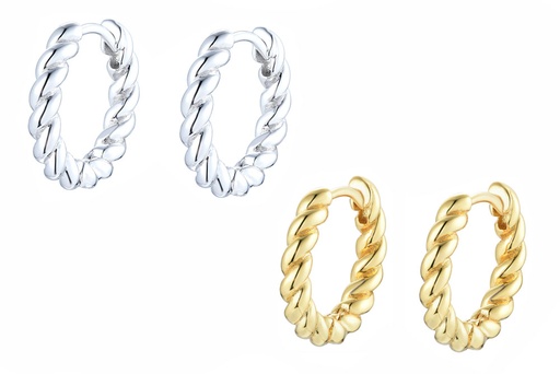 Sterling silver braided earring hoop