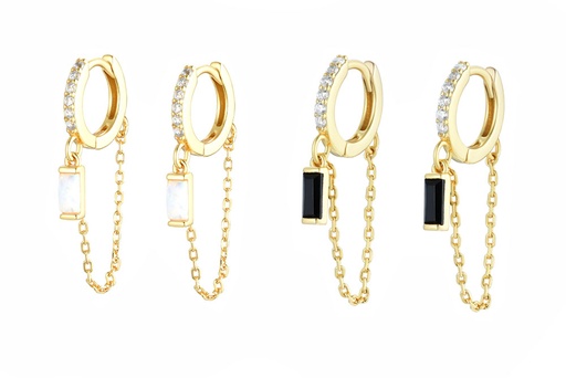 Sterling silver zirconia earring hoop