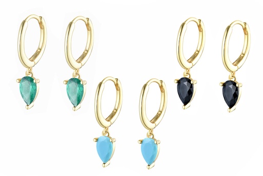 Sterling silver pear zirconia earring