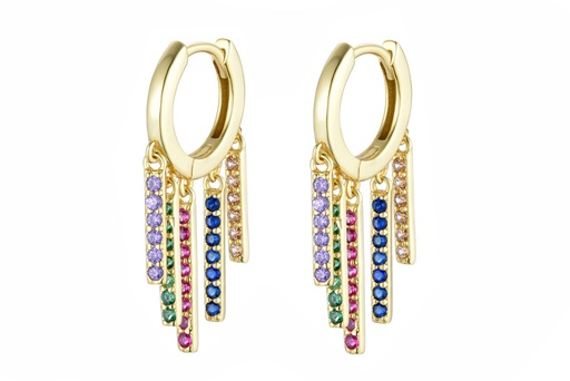 [15117E00E130MXDO] Sterling silver multicolor zirconia earring
