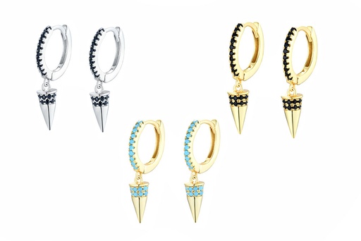 Sterling silver zirconia cone earring