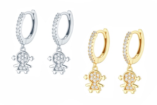 Sterling silver zirconia girl earring