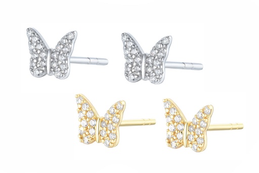 Pendiente plata 925 mariposa con zirconitas