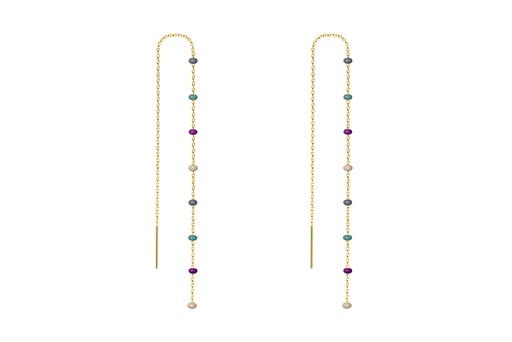 [15150E000000MXDO] Sterling silver enamel & silver beads earring