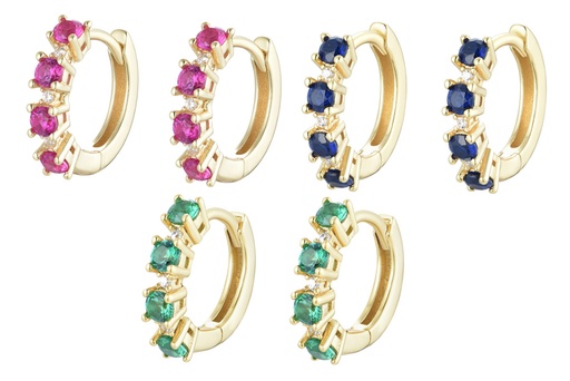 Sterling silver zirconia earring hoop