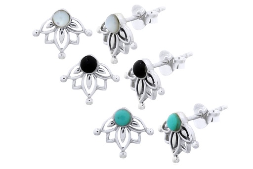 Sterling silver flower earring