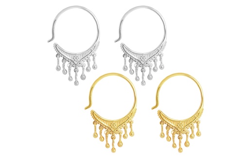 Sterling silver arabic style earring hoop