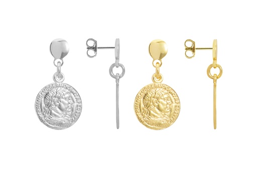 Sterling silver roman coin earring