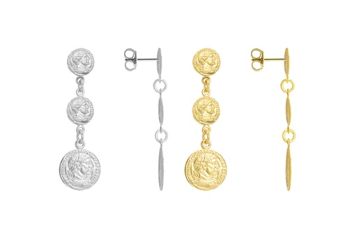 Sterling silver roman coin earring