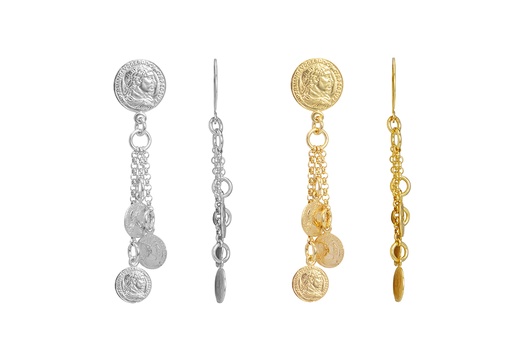 Sterling silver roman coin earring