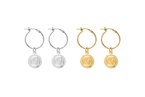 Sterling silver roman coin earring