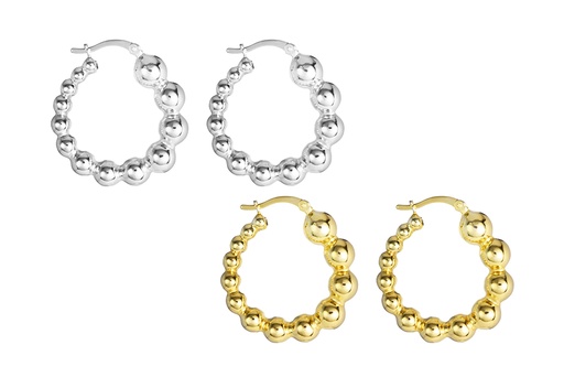 Sterling silver beads earring hoop