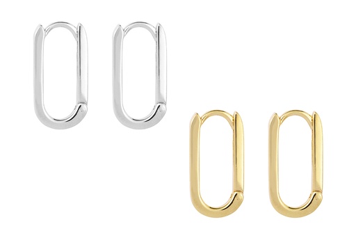 Sterling silver rectngular earring hoop