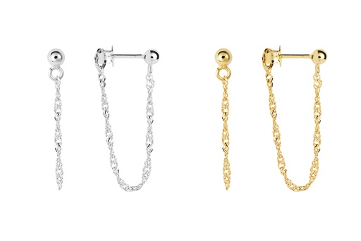 Sterling silver bead with singapur chain