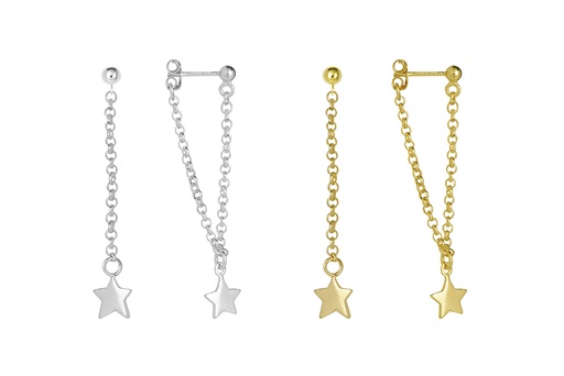 Sterling silver bead 3mm & chain with star