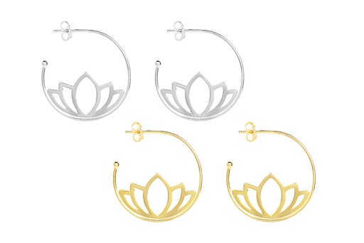 Sterling silver lotus flower earring