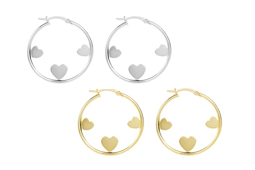 Aro plata 925 3 corazones