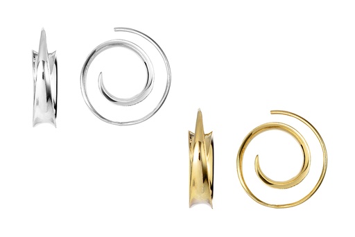 Sterling silver spiral earring hoop