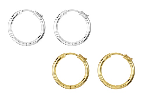 Sterling silver 3mm round tube earring hoop