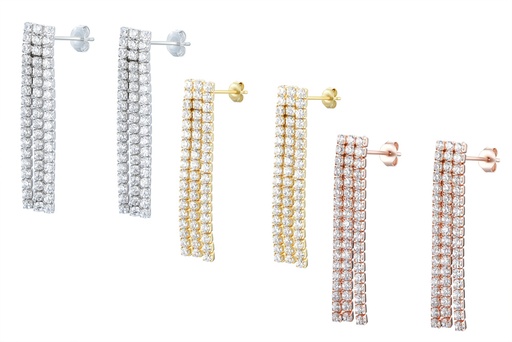 Sterling silver tennis earring