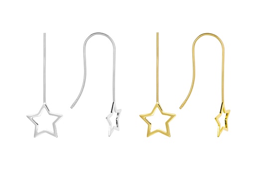 Pendiente plata 925 silueta estrella 13x13mm