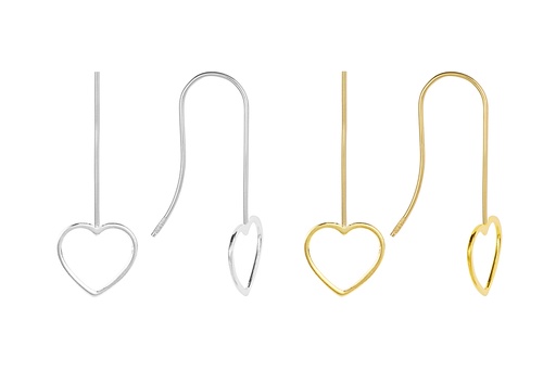 Pendiente plata 925 silueta corazón